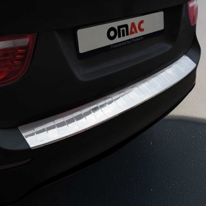 BMW X6 Rear Bumper Sill Cover - Omac - Gloss Silver - '08-'14 BMW X6 Rear Bumper Sill Cover - Omac - Gloss Silver - '08-'14